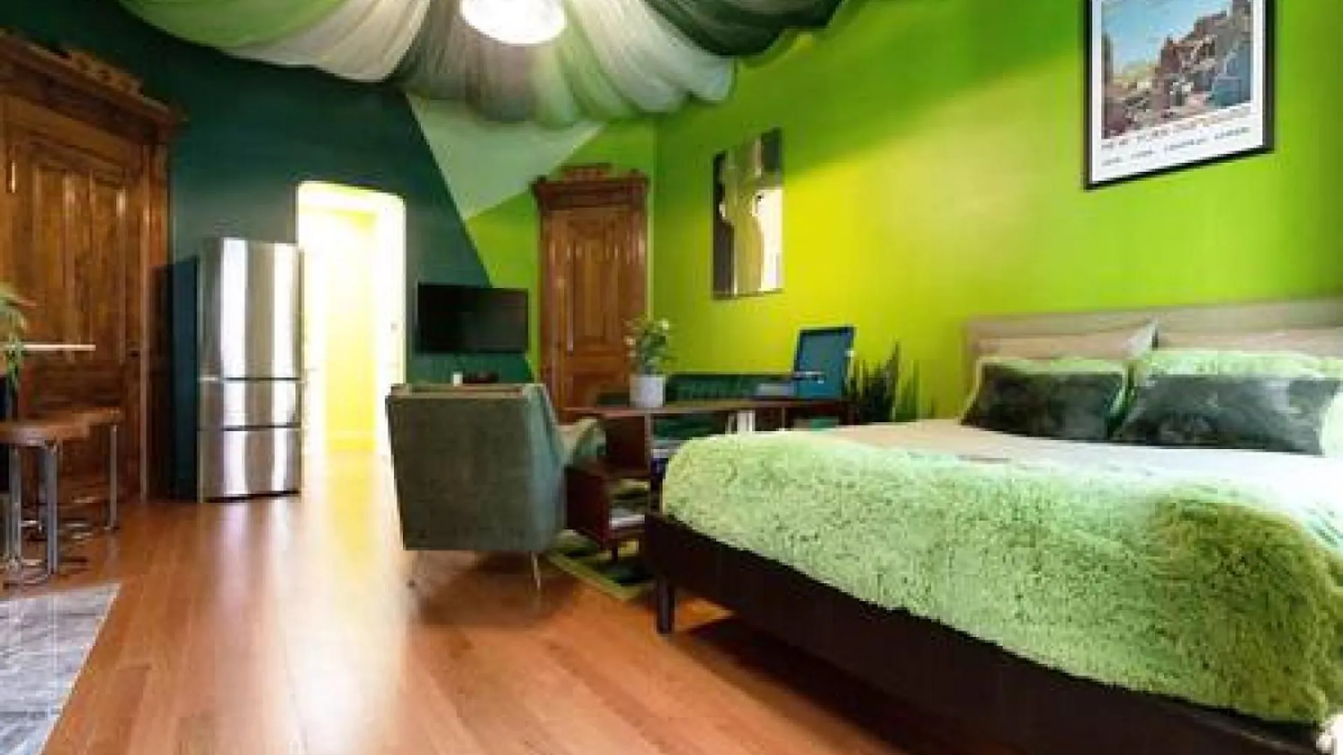 Apartman The Green Room: 70S Groove Themed Studio New York